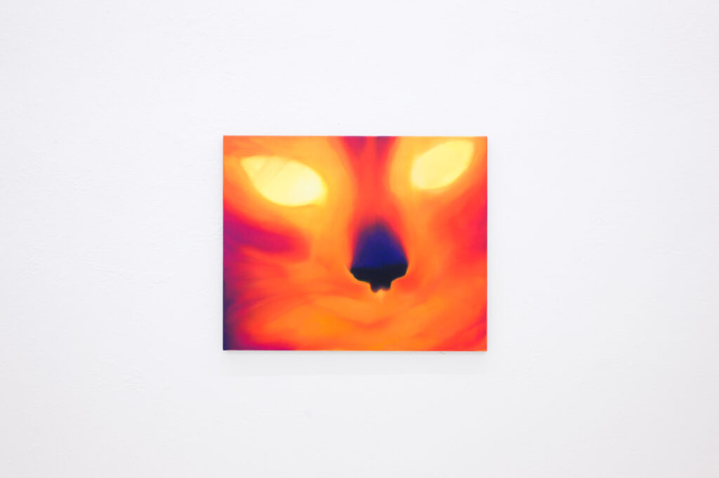 predator 1 - David Benedikt Wirth - oil on canvas - 57 x 70 cm - 2022, Temple - Soloshow at JVDW gallery, Düsseldorf 2022